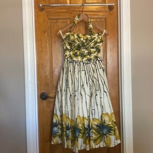 Anthropologie ‘Girls From Savoy’ large Orchid print halter dress